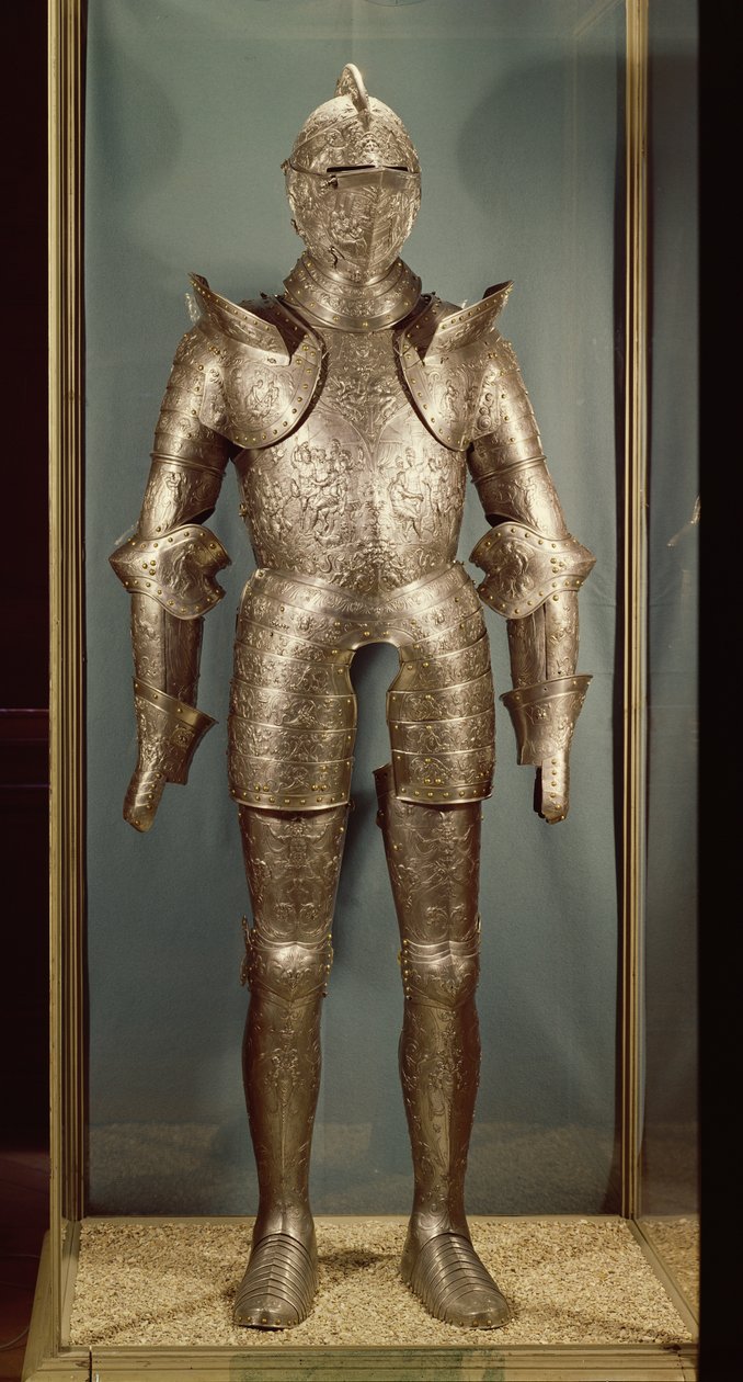 Panserdrakt av Henri II (1519-59) (jern) av French School