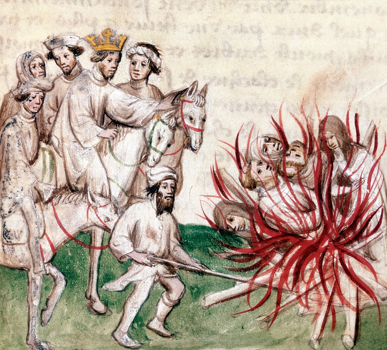 Tempelherrenes tilbud: Jacques de Molay (Molai) stormester Tempelherreordenen og flere av hans følgesvenner er anklaget for kjetteri og utskeielser av kong Filip IV dit le bel et henrettet 4. mars av French School