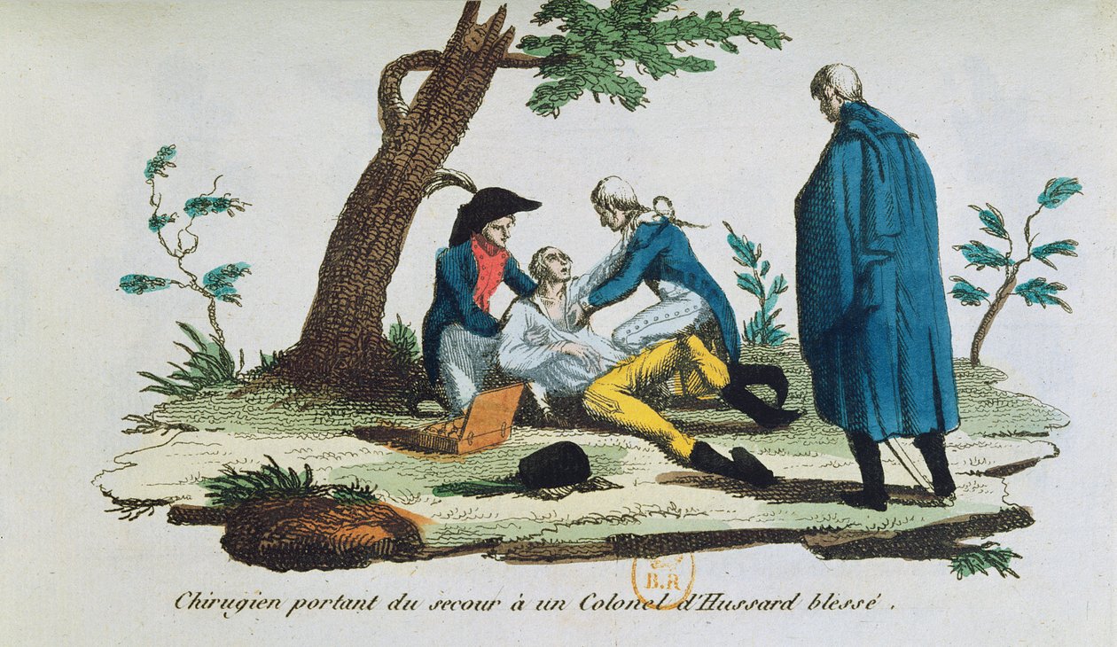 Kirurg opererte en oberst av husarene på slagmarken av French School