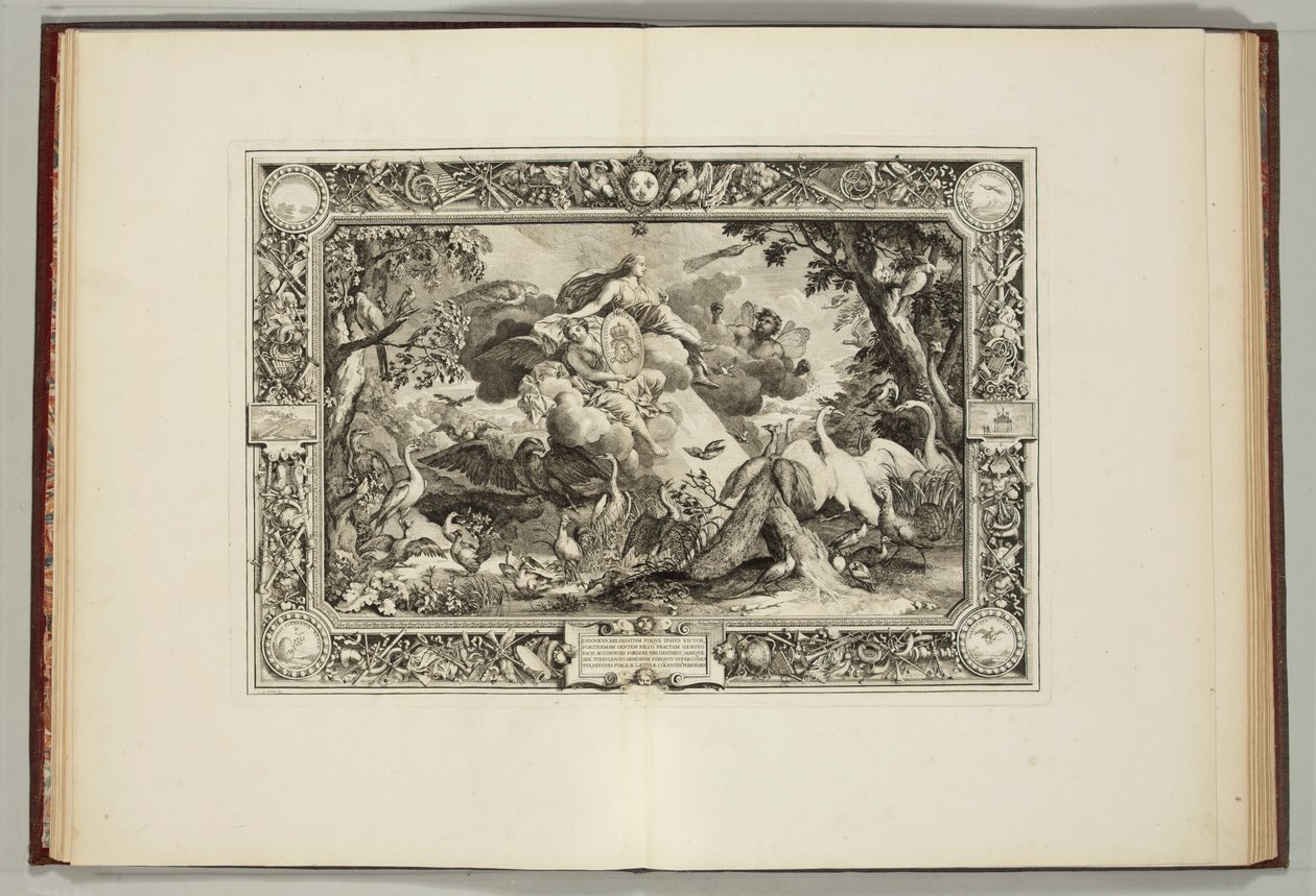 "Kongens billedvev, hvor de fire elementene og de fire årstidene er representert" av Andre Felibien, 1670 av French School