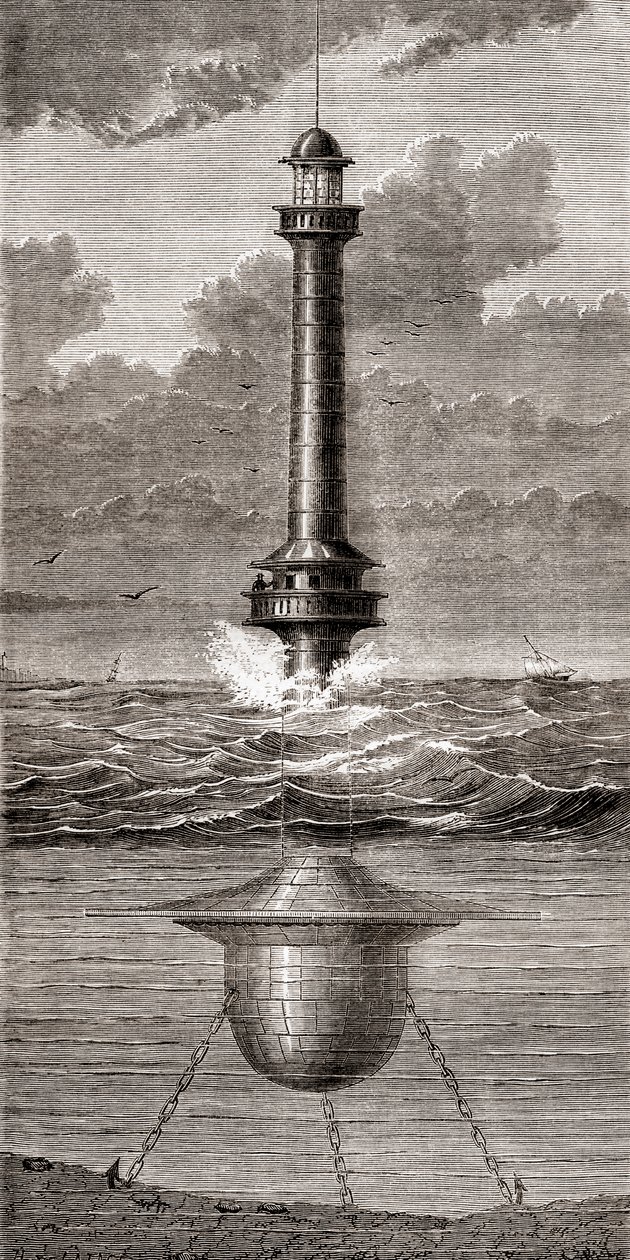 Det flytende fyrtårnet fra 1800-tallet plassert ved inngangen til havnen i Liverpool, England, fra 