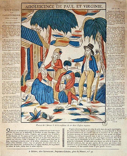 The Adolescence of Paul and Virginie (farget gravering) av French School