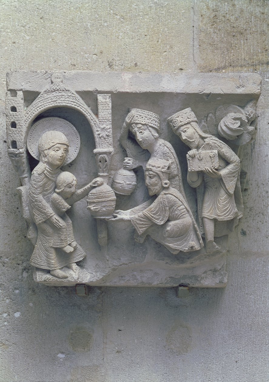 The Adoration of the Magi, original hovedstad fra katedralskipet av French School