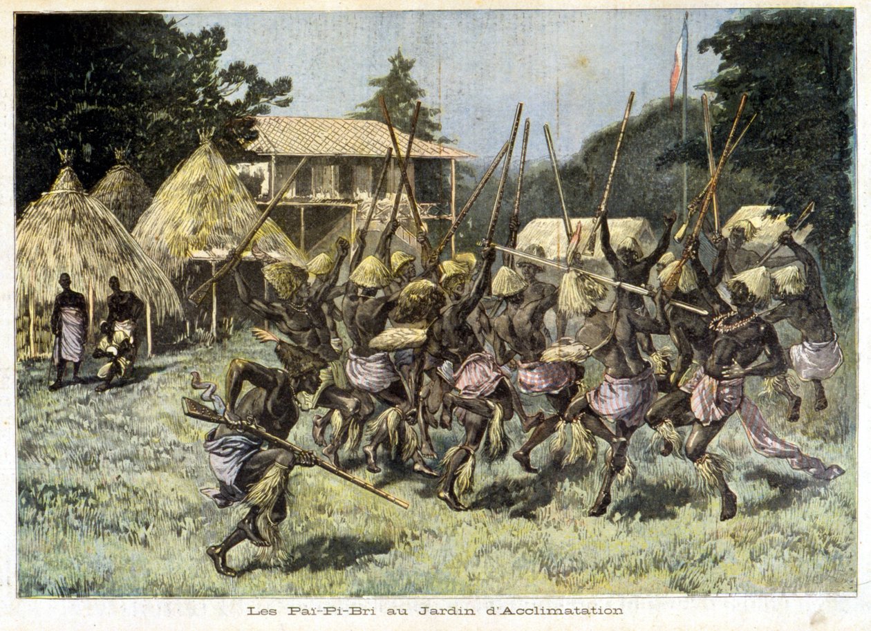 Afrikanerne Pai-Pi-Bri ved akklimatiseringshagen - i "Le Petit Journal" av 05.08.1893 (gravering) av French School