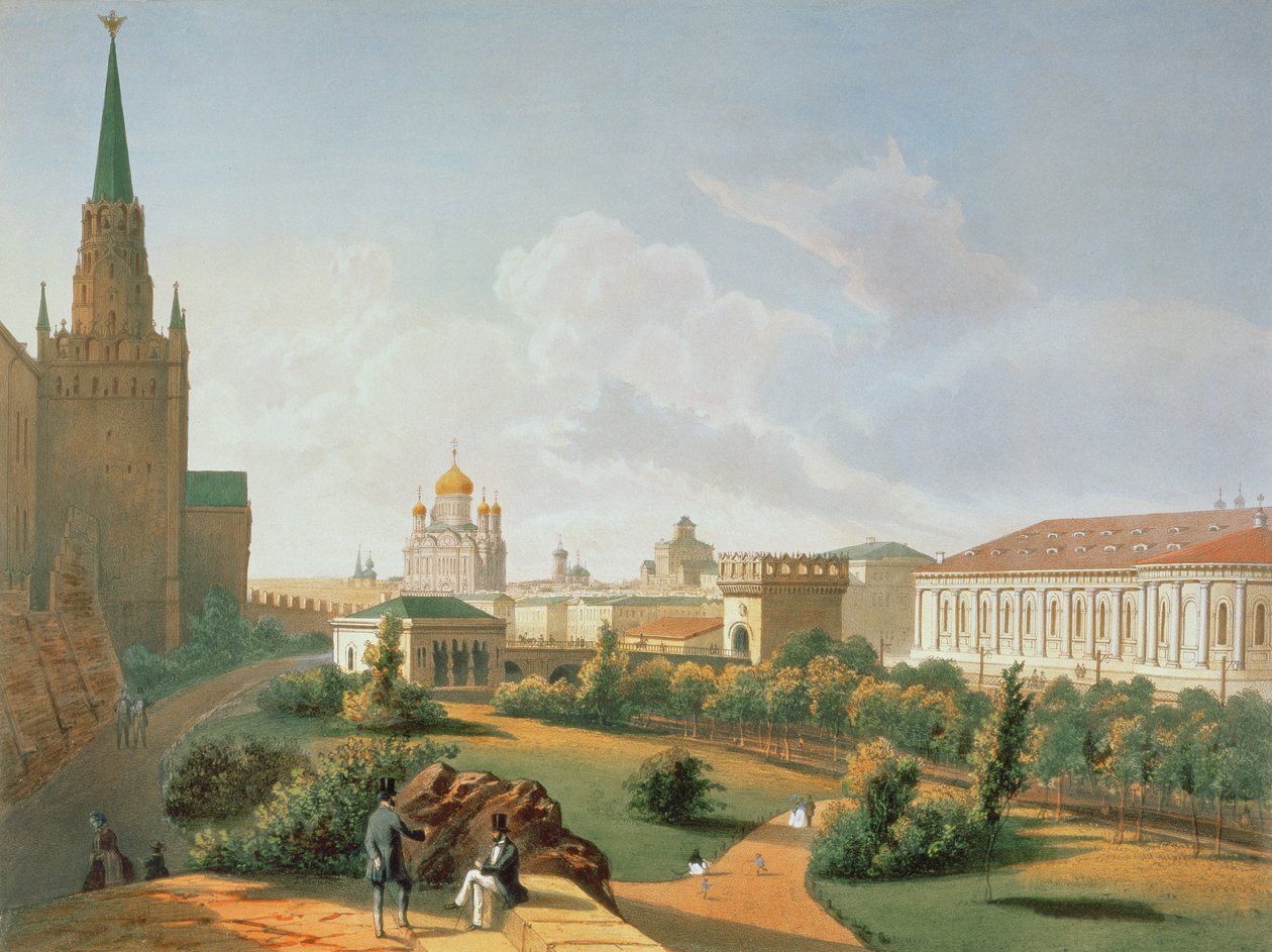 Alexanderhagen i Moskva, trykt av Jacottet og Bachelier, 1830 (farge litho) av French School