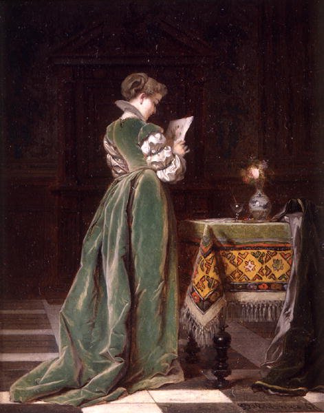 Amatørkunstneren, ca. 1870 (olje på panel) av French School