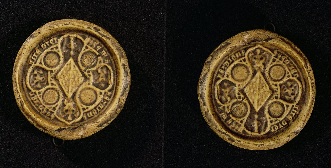 The Armorial Seal of Jeanne de Penthievre (1319-84) hertuginne av Bretagne og grevinne av Goello, 1369 av French School