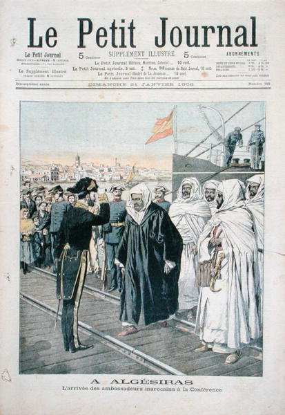 Ankomsten av de marokkanske ambassadørene til den internasjonale konferansen i Algeciras i 1906, forside av Le Petit Journal, 21. januar 1906 av French School