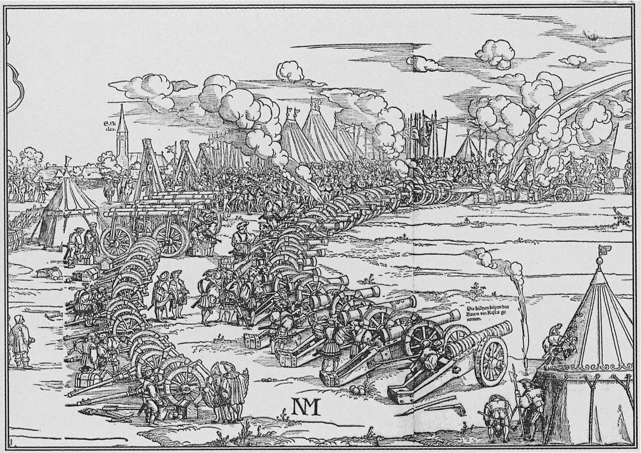 Artilleriparken til Charles Quint, 1530 av French School