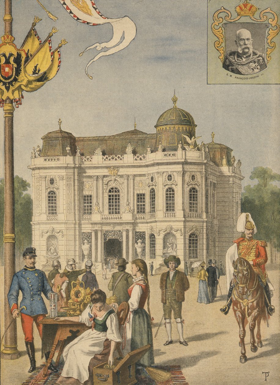 Den østerrikske paviljongen på verdensutstillingen i 1900, Paris, illustrasjon fra Le Petit Journal, 20. mai 1900 av French School