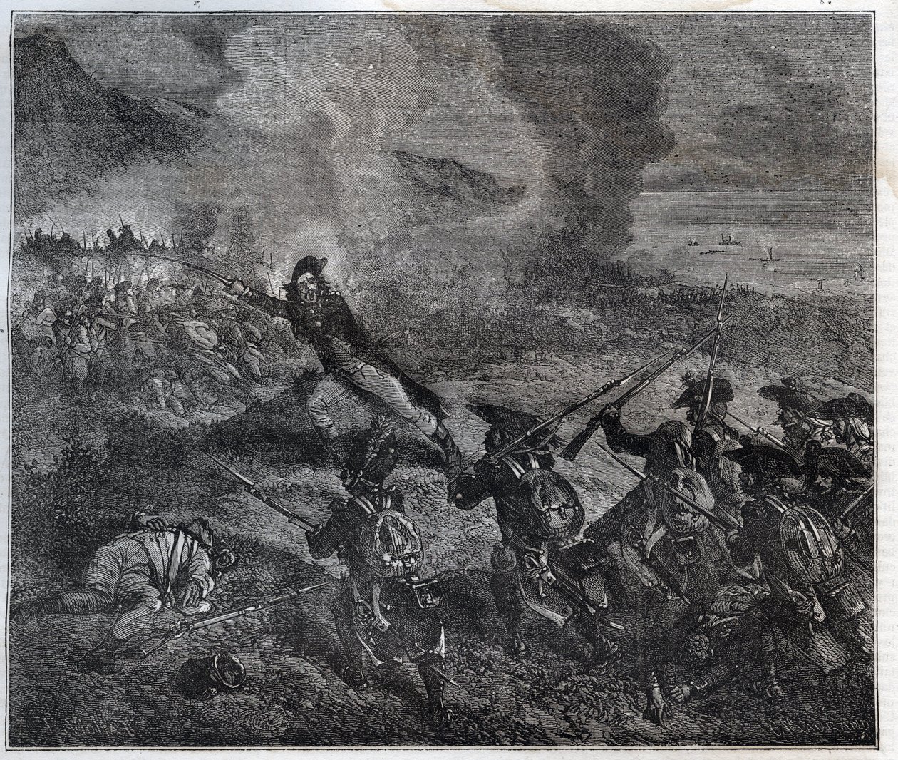 Slaget ved Loano fant sted 23.–24. november 1795 under krigen mot den første koalisjonen - New National Encyclopedia av Maurice La Charest - 1870 - av French School
