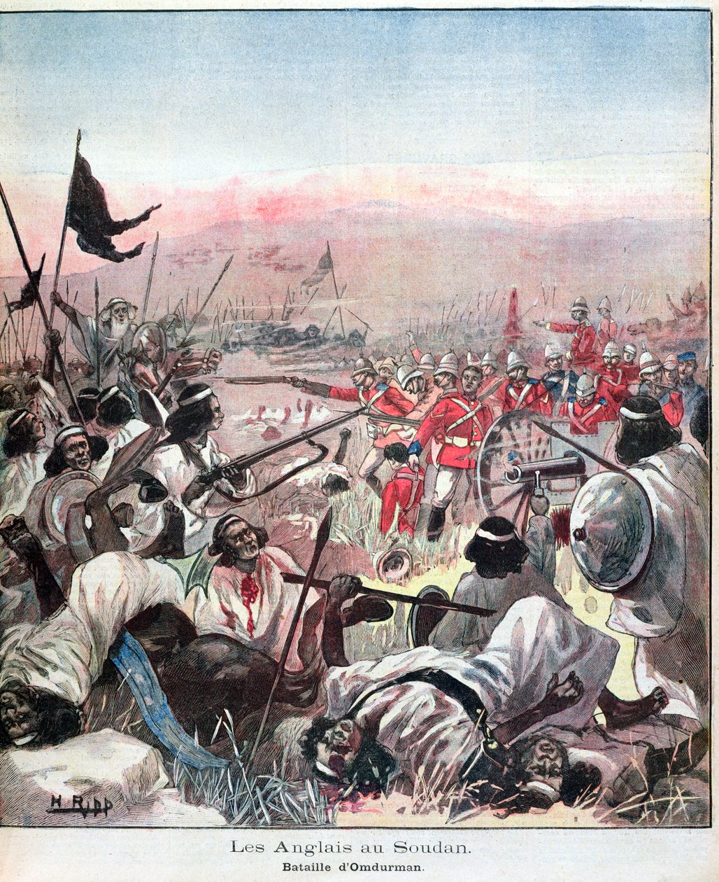 Slaget ved Omdurman, cover av Lectures Pour Le Dimanche, september 1898 av French School