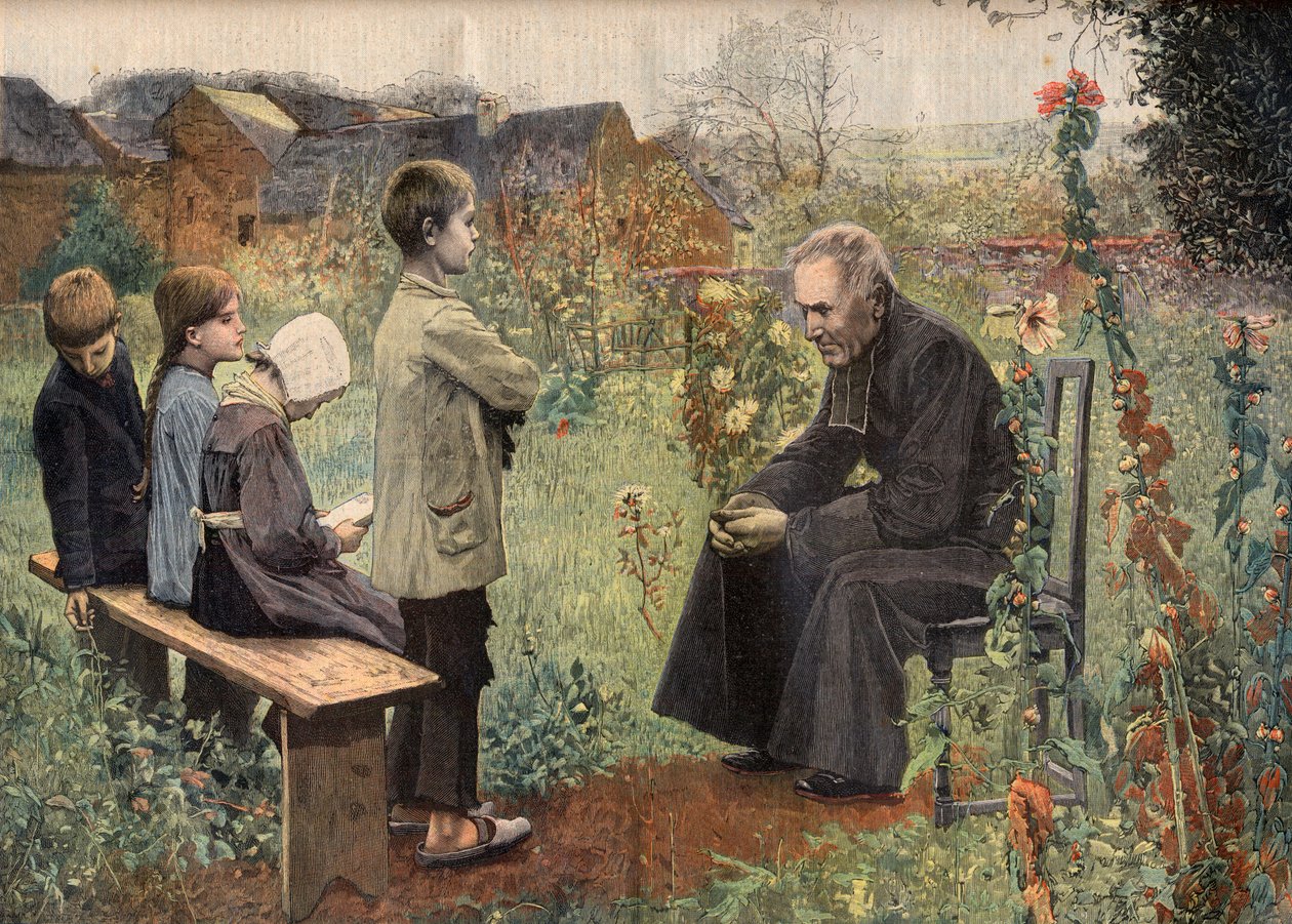 Katekismeleksjonen i "Le Petit Journal", juni 1898 (gravering) av French School