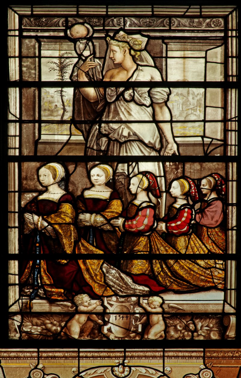 Kapellets nordvindu: St Agatha med anne de Montmorency-døtre av French School