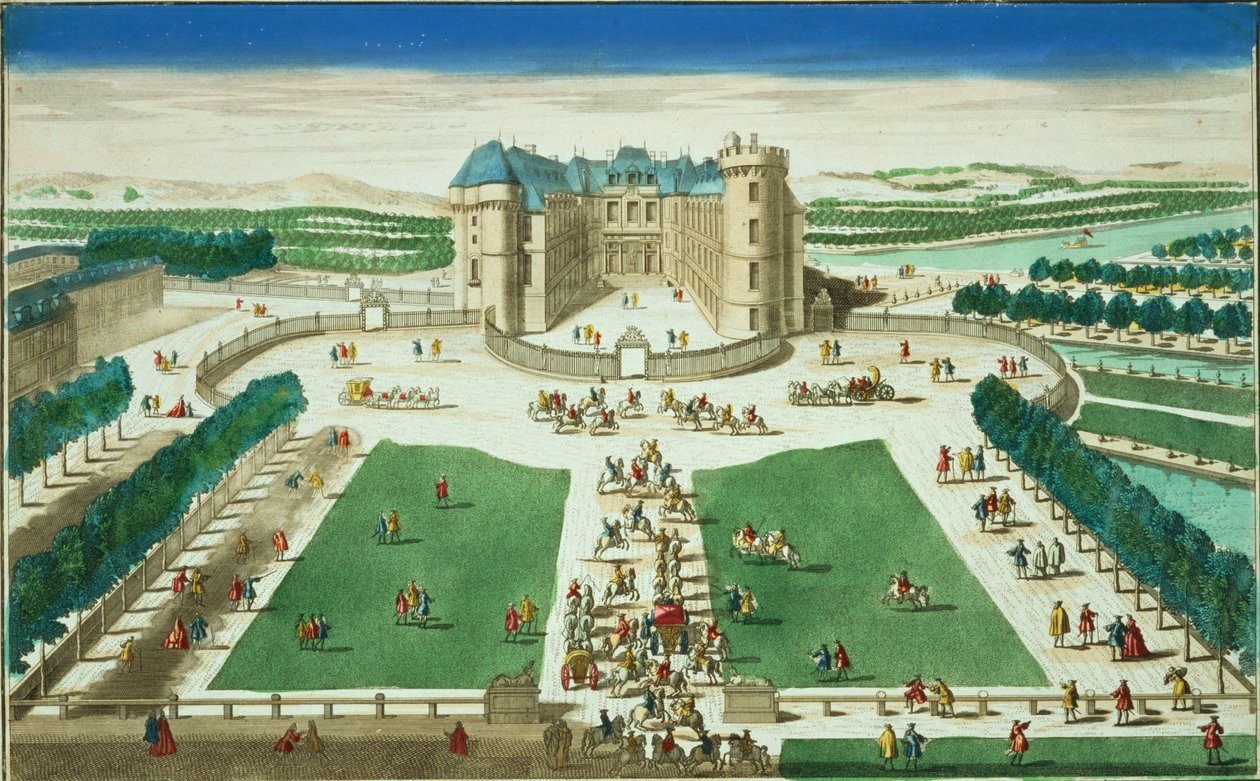Chateau Rambouillet, gravert av Antoine Aveline (1691-1743) av French School