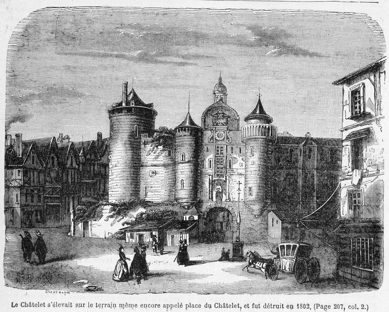 Chatelet på 1700-tallet - gravering av French School
