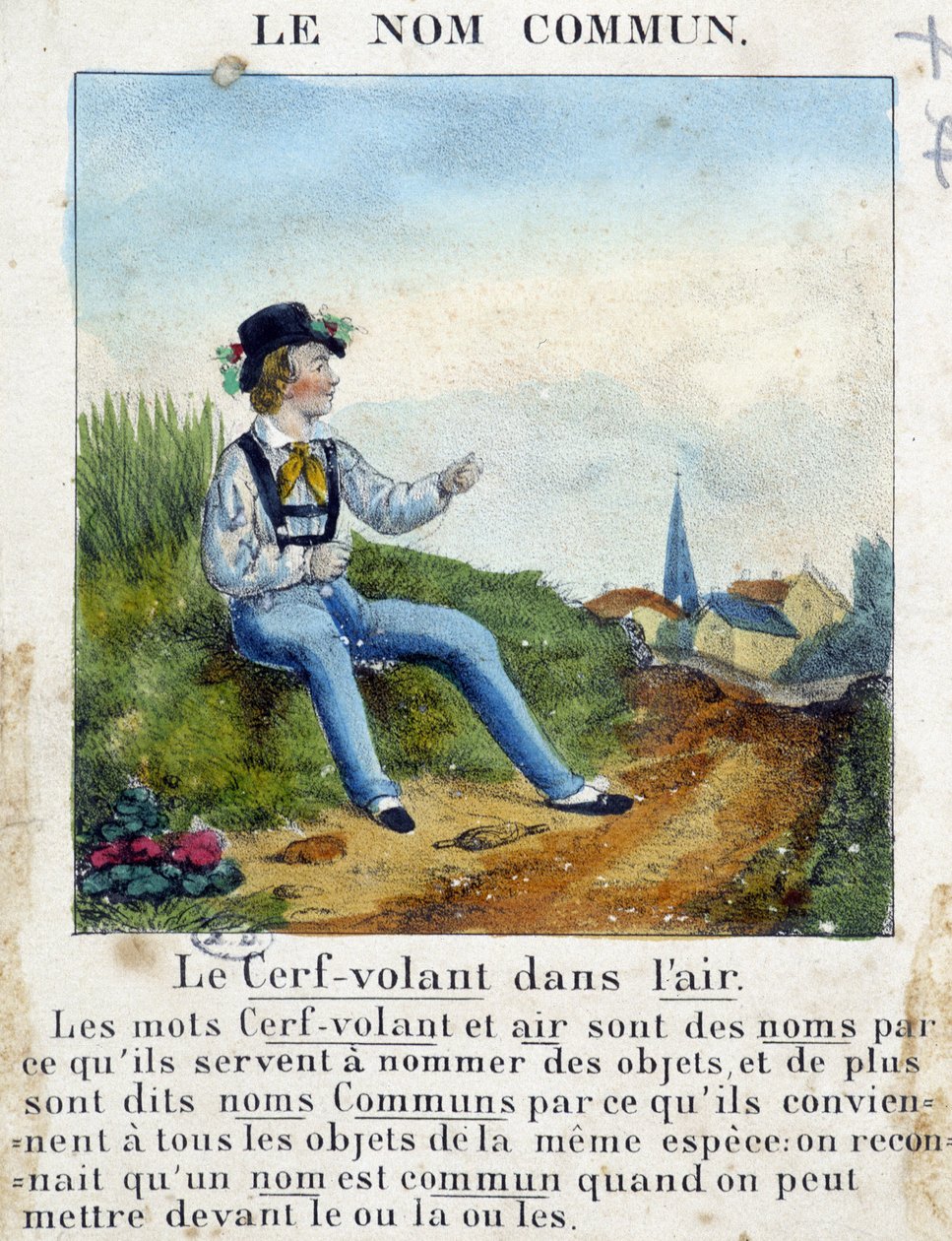 Det vanlige navnet (barn som holder en drage) - i "" Grammatikk i bilder"" av French School