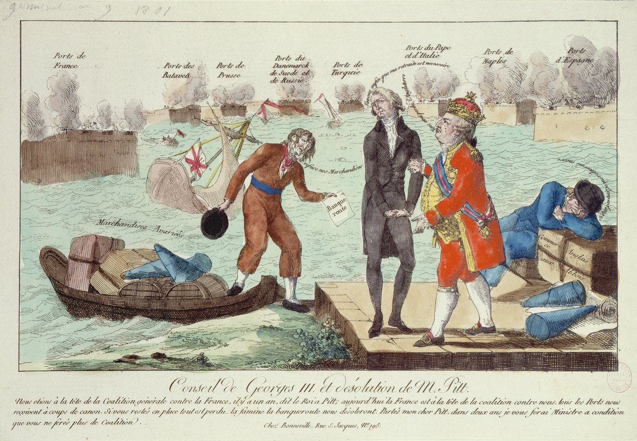 Rådet for George III (1738–1820) og William Pitts ødelegging (1759–1806) den yngre, 1801 av French School