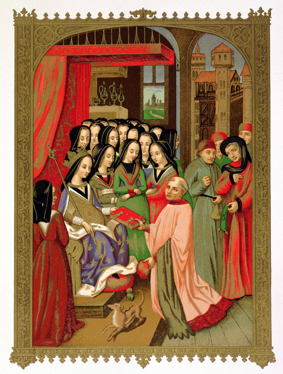 Court of Mary of Anjou (1404-63) kone til Charles VII (1403-61) av French School
