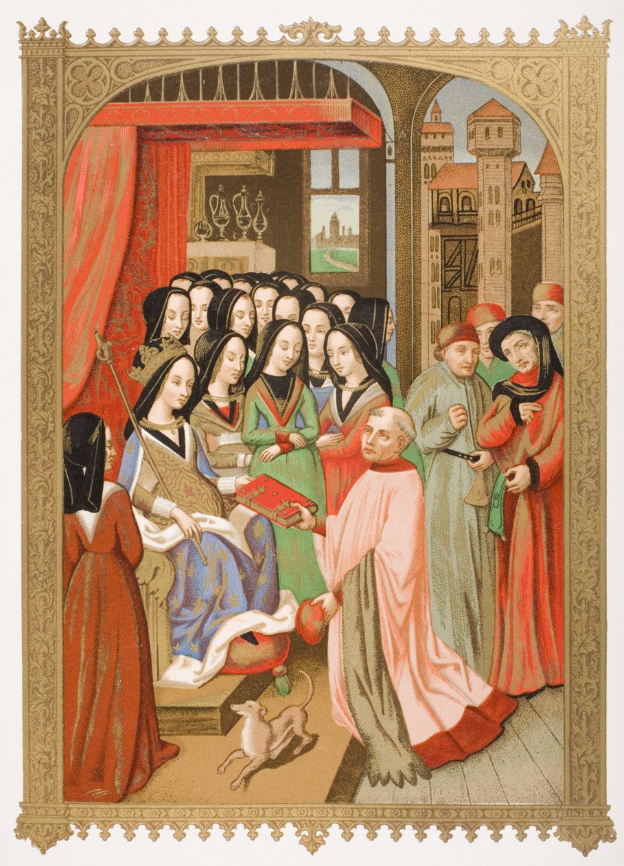The Court of Mary of Anjou (1404-63) faksimile av en miniatyr fra 