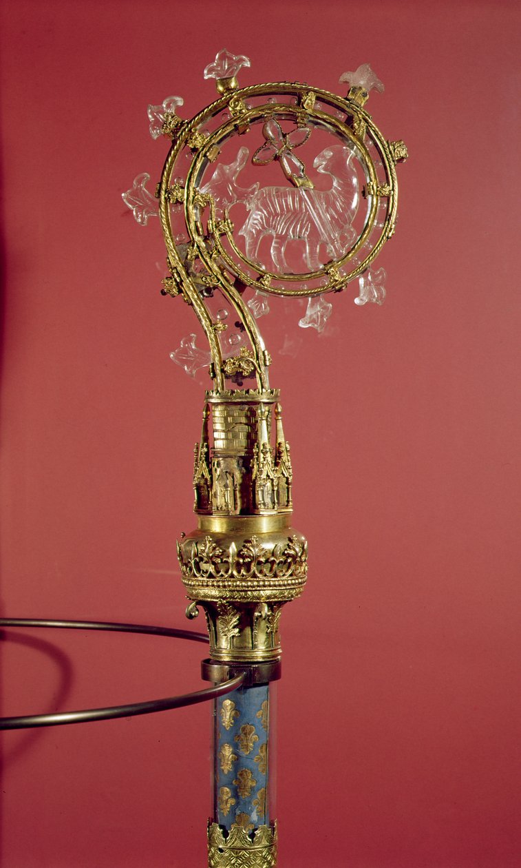 The Crozier of the Abbedses of the Cistercian Convent Abbaye du Lys (forgylt sølv og bergkrystall) av French School
