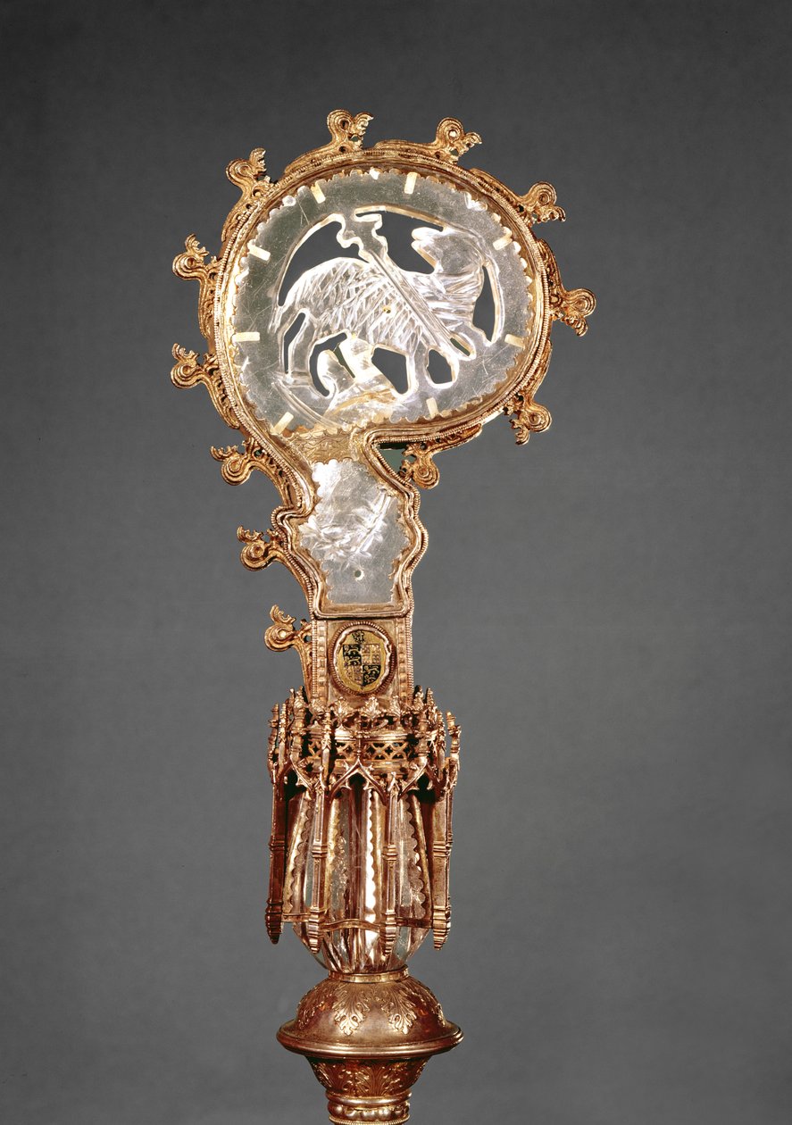 The Crozier of the Abbedses of the Cistercian Convent Abbaye du Lys (forgylt sølv og bergkrystall) av French School