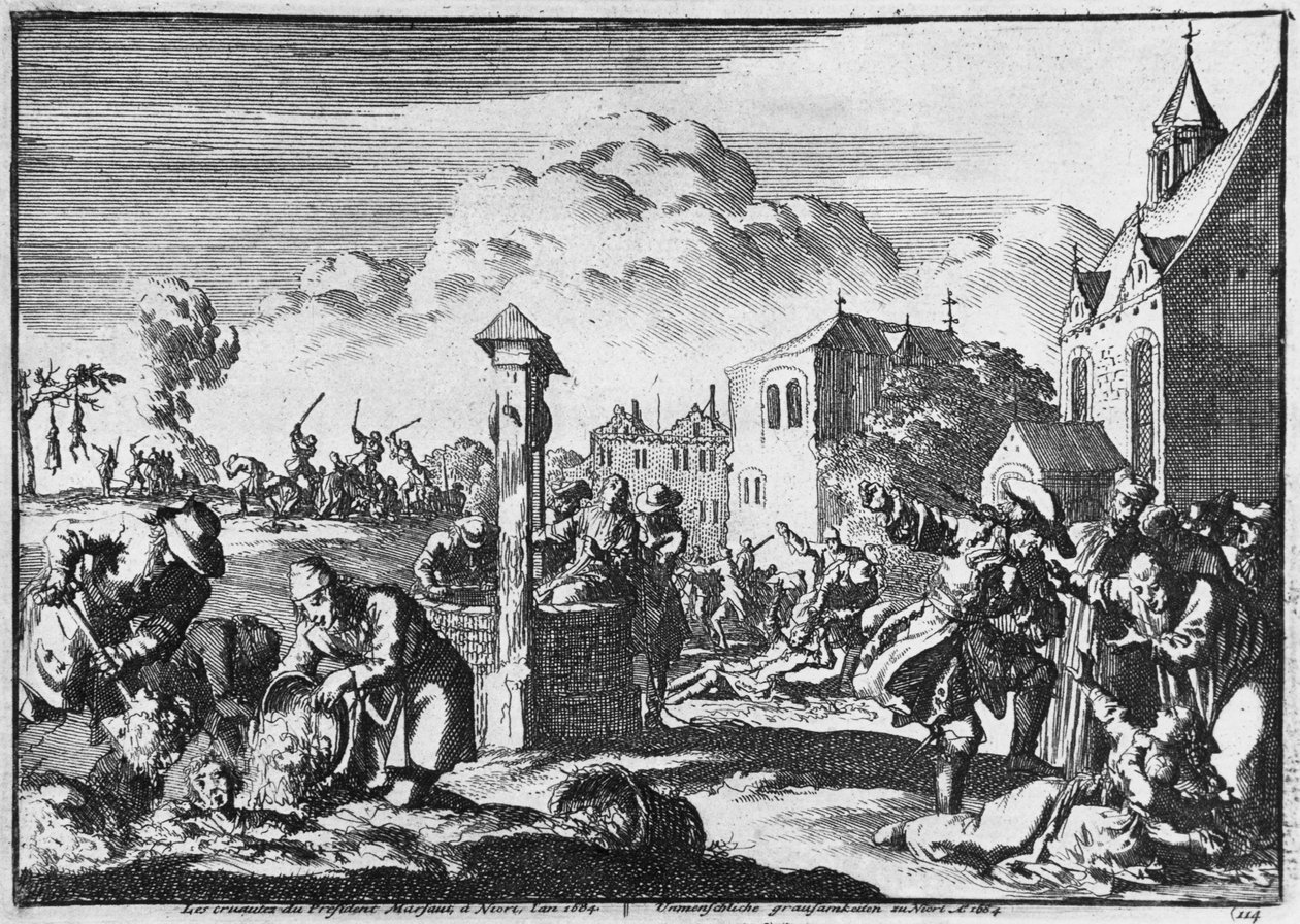 President Marsauts grusomhet i Niort mot protestantene, 1684 av French School