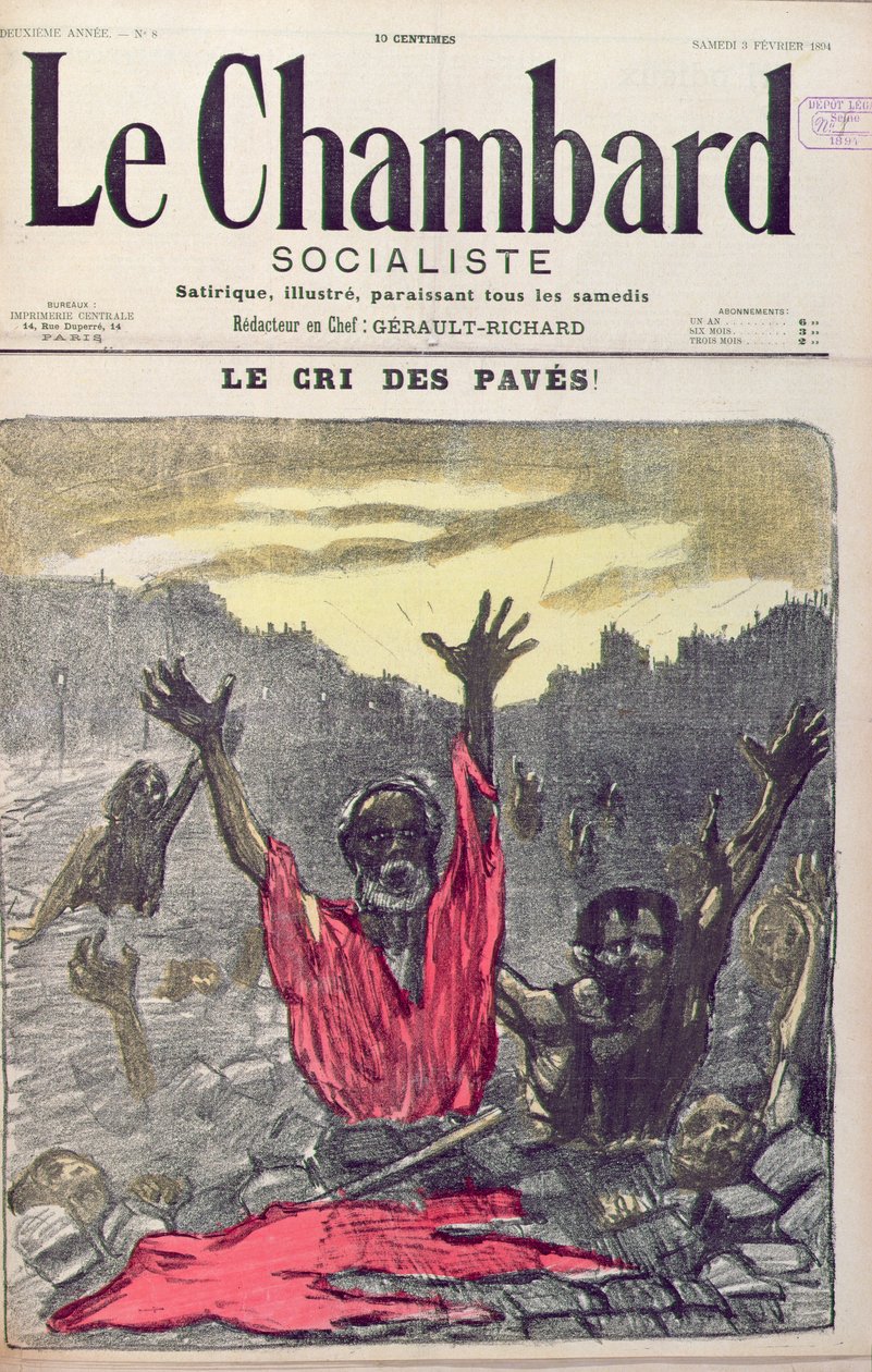The Cry of the Poor, forside av magasinet Le Chambard Socialiste, 3. februar 1894 av French School