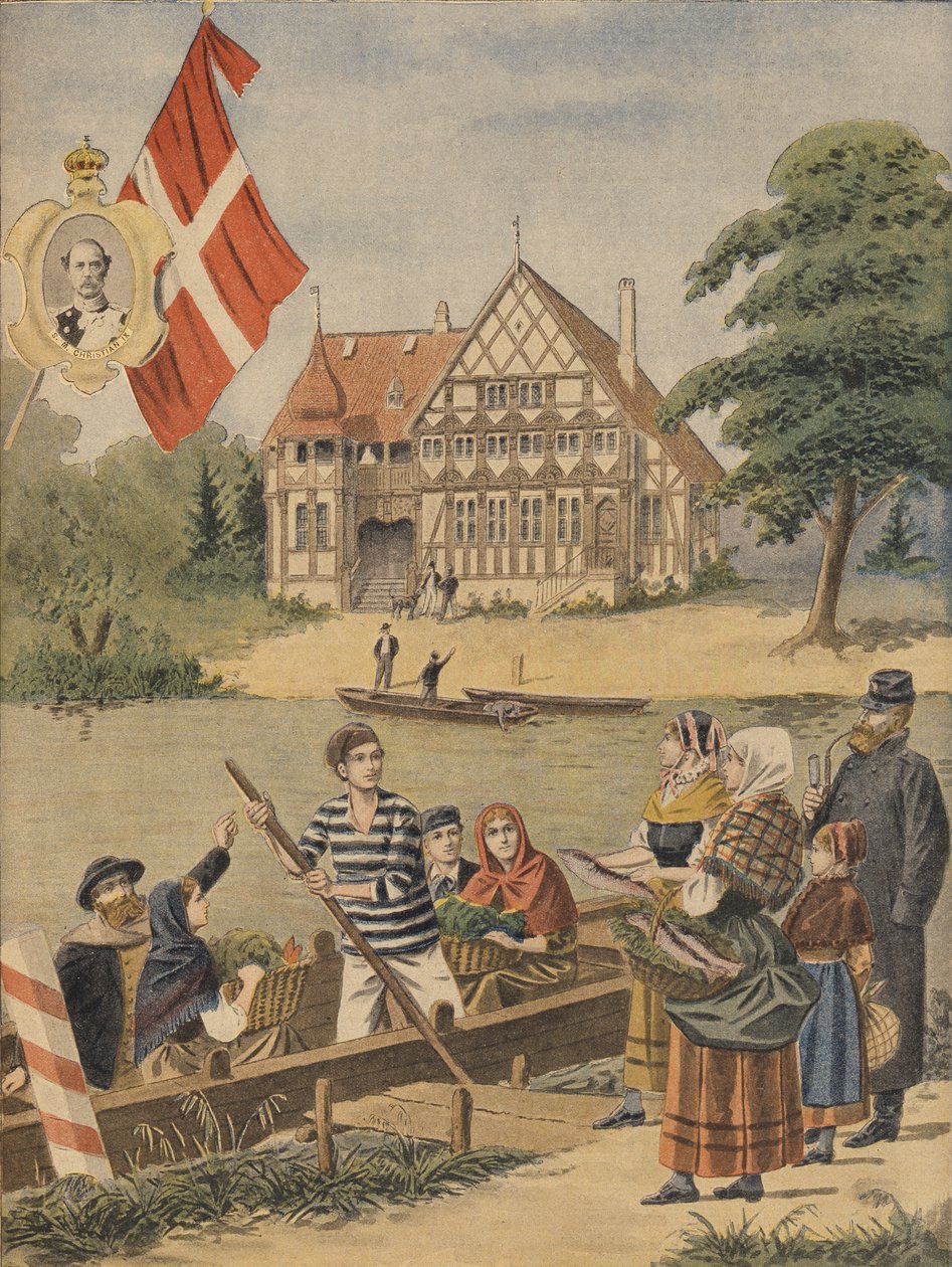 Den danske paviljongen på verdensutstillingen i 1900, Paris, illustrasjon fra Le Petit Journal, 19. august 1900 av French School