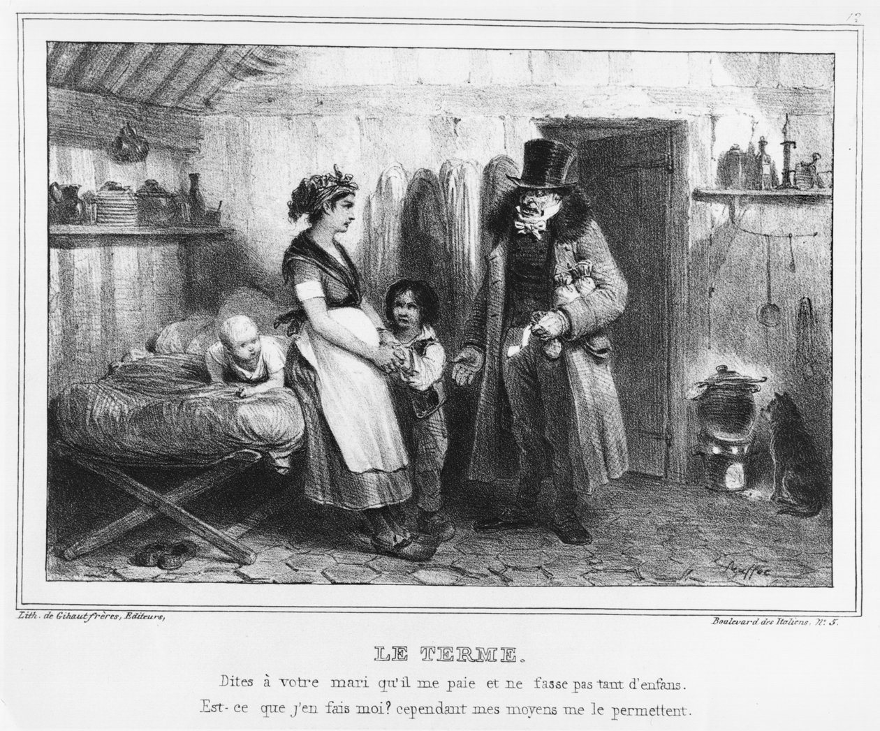 Datoen for betaling, ca. 1840 av French School