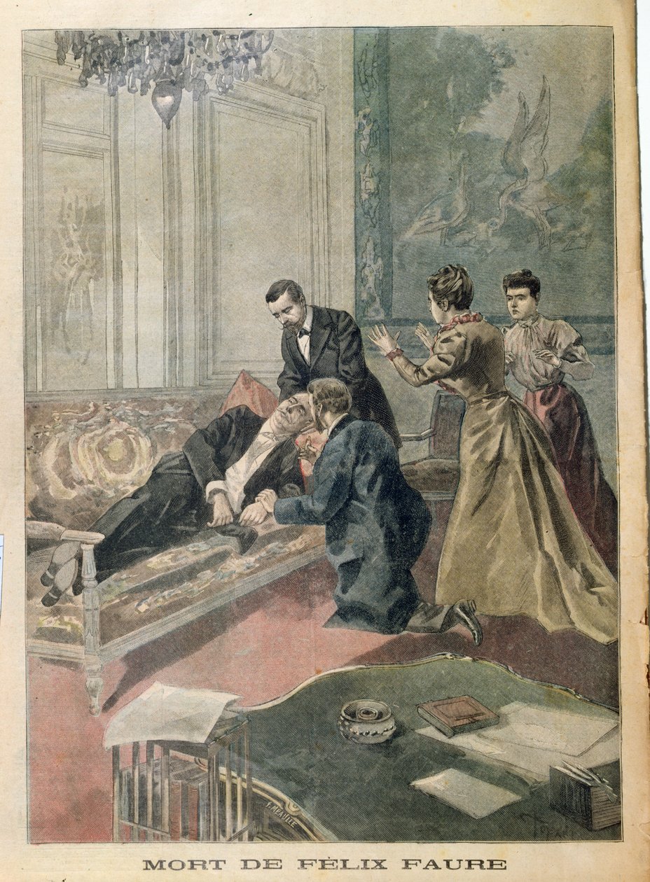 Felix Faures død (1841-99) fra Le Petit Journal, 26. februar 1899 av French School