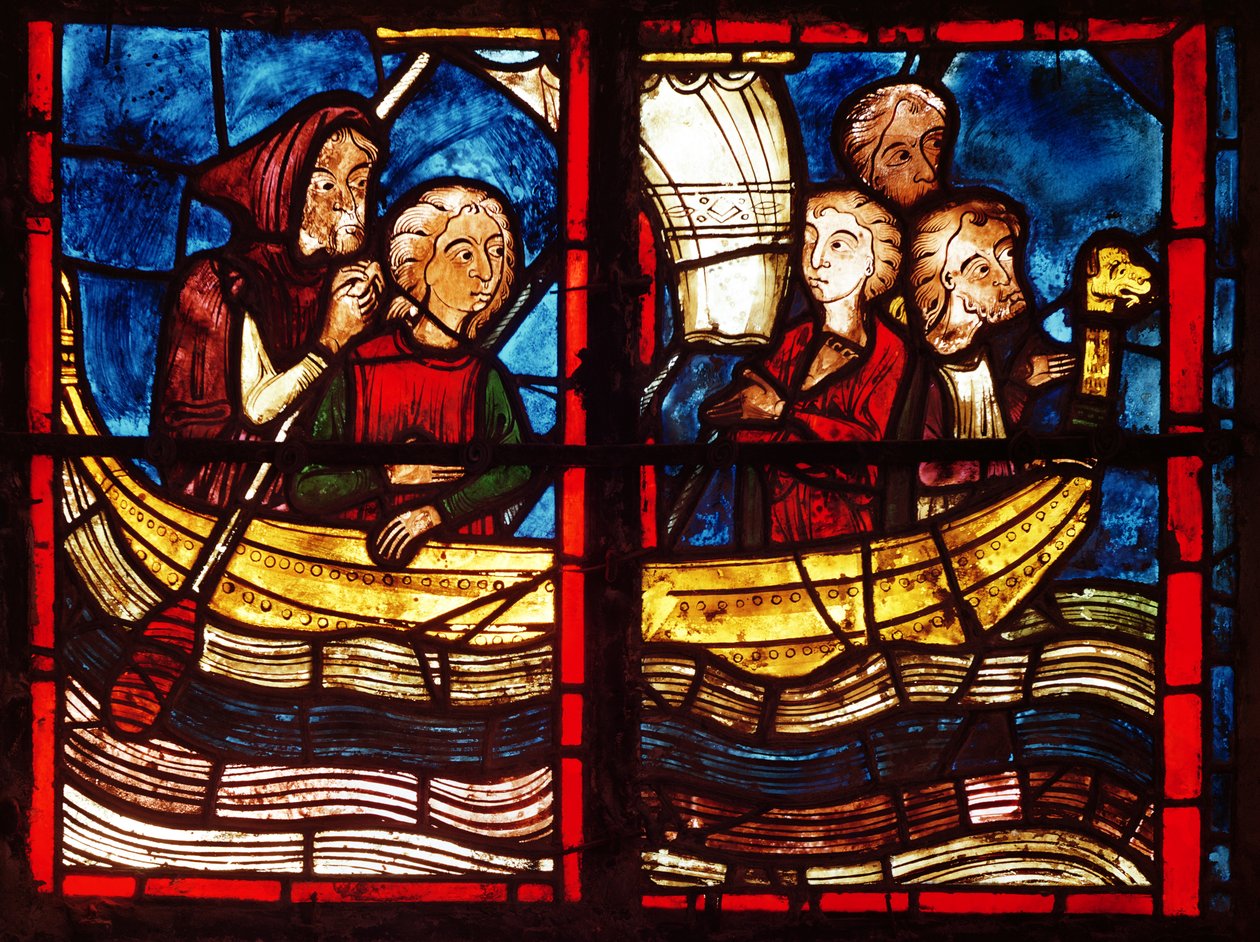 The Departure for Jerusalem, fra historien om St. Mary av Egypt i Chapelle de la Sainte-Croix av French School
