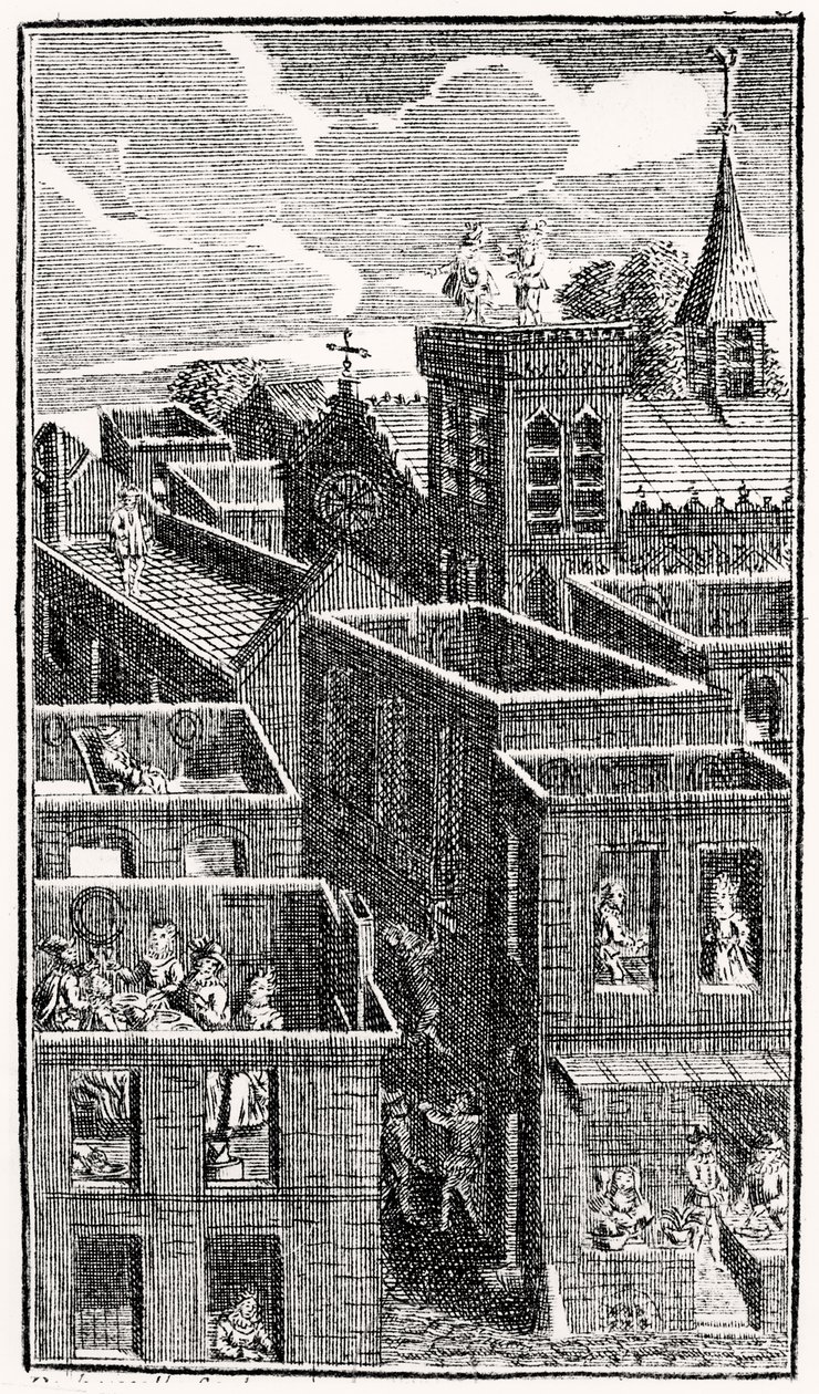 "Djevelen på to pinner", ca. 1787 av French School