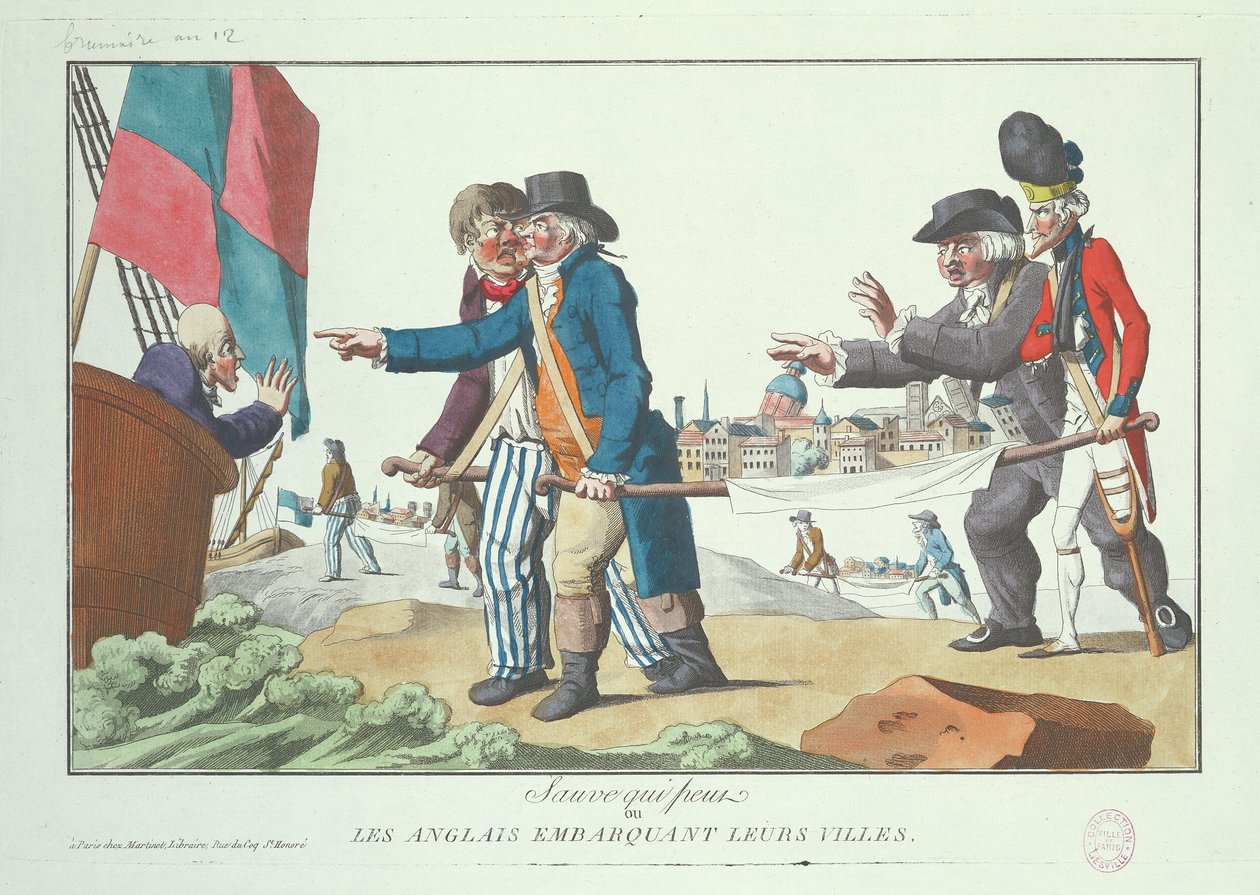 Engelskmennene går ombord i byene sine, november 1803 av French School