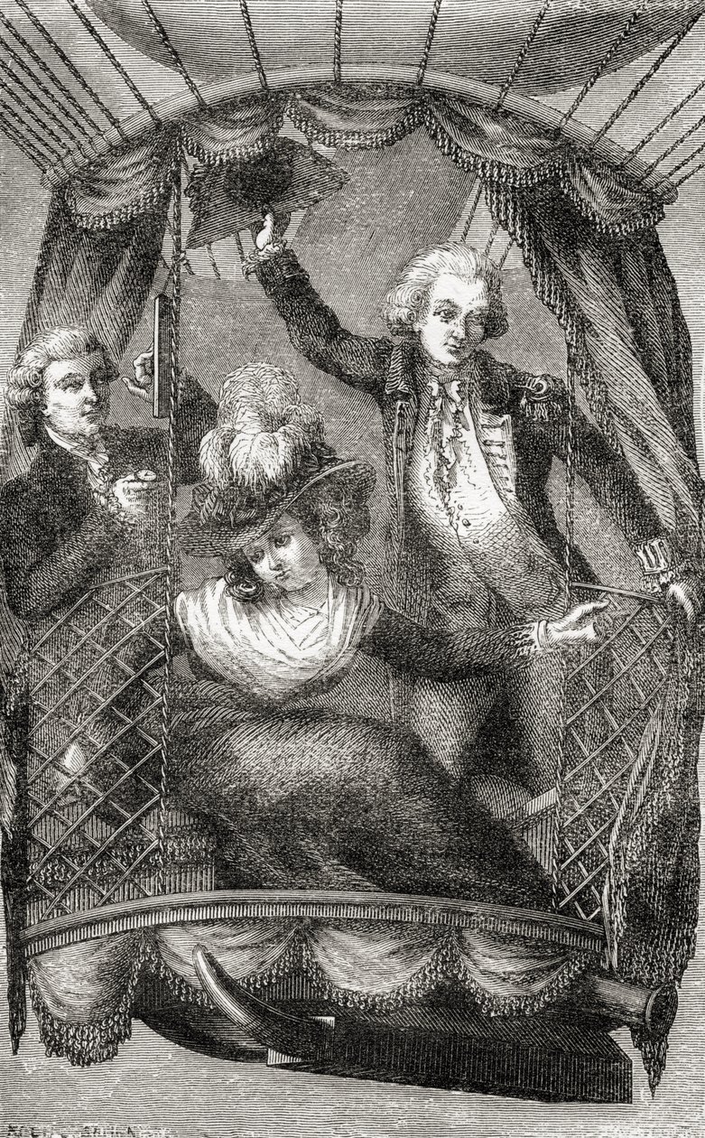 Den første ballongoppstigningen i England, 15. september 1784, fra 