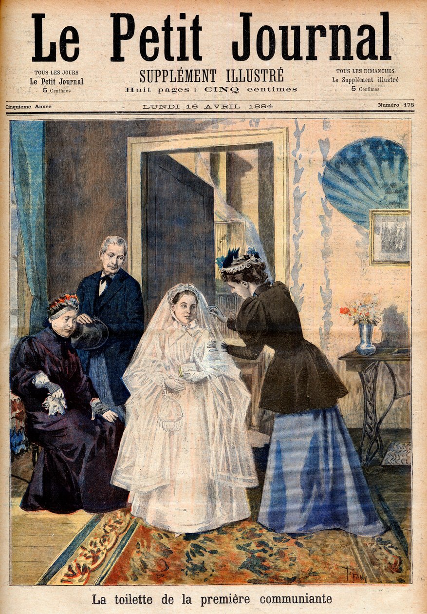 The First Communicant, illustrasjon fra 'Le petit Journal' av French School