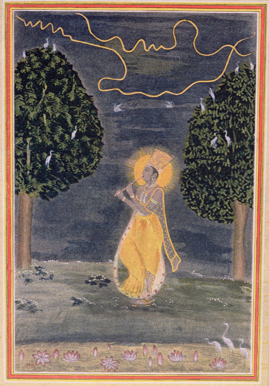 Fløytespilleren, illustrasjon for Prince Diamond, fra The Arabian Nights, 1895 (fargegravering) av French School