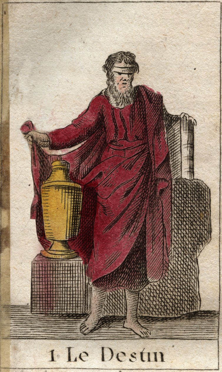 Formuen eller skjebnen, herskeren over den menneskelige skjebnen. Fra "Mythology of Youth" av Pierre Blanchard 1803. av French School