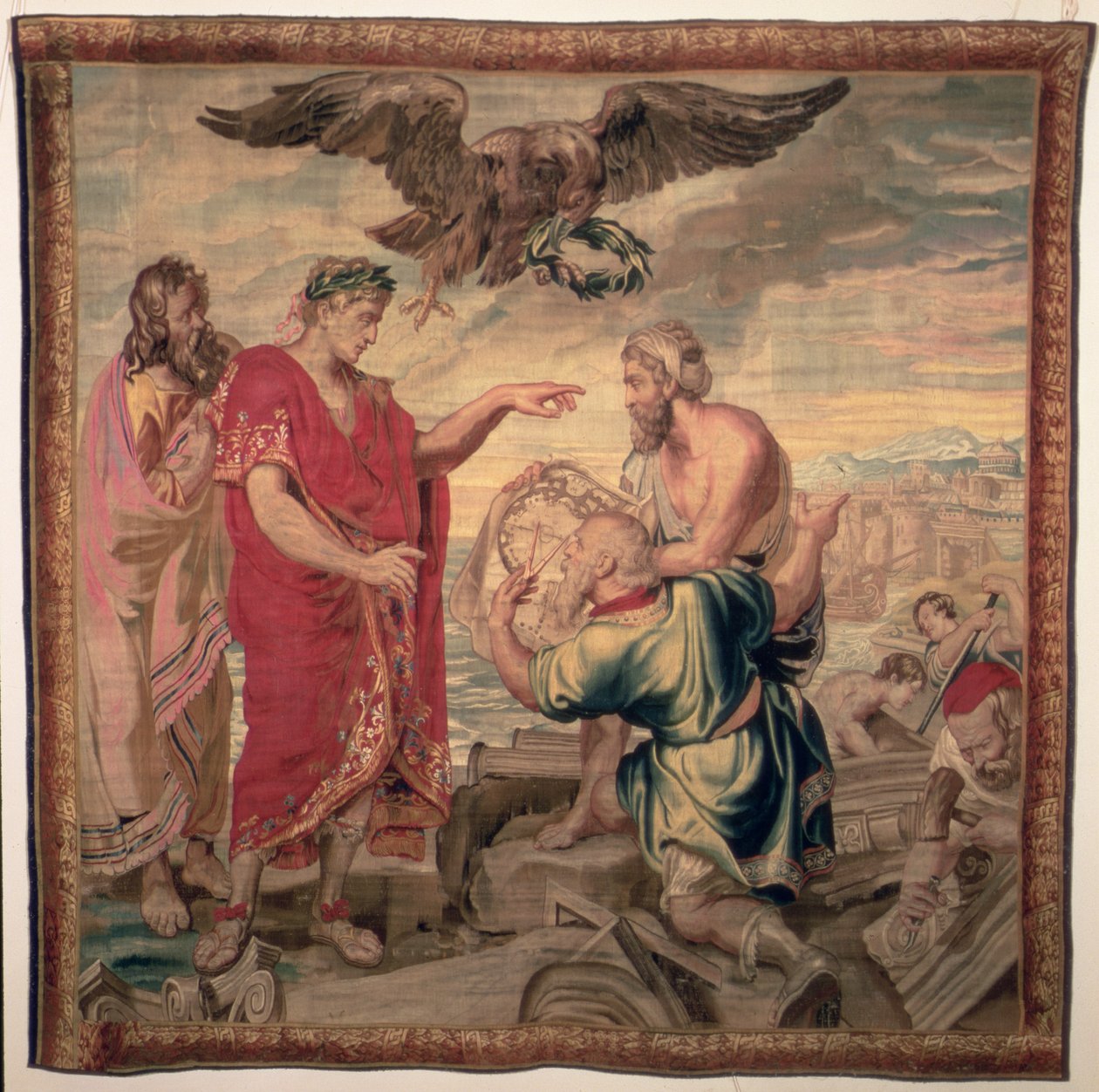 Grunnleggelsen av Konstantinopel, fra The History of Emperor Constantine-serien, Raphael de la Planche-fabrikken, Paris, 1633-68 av French School