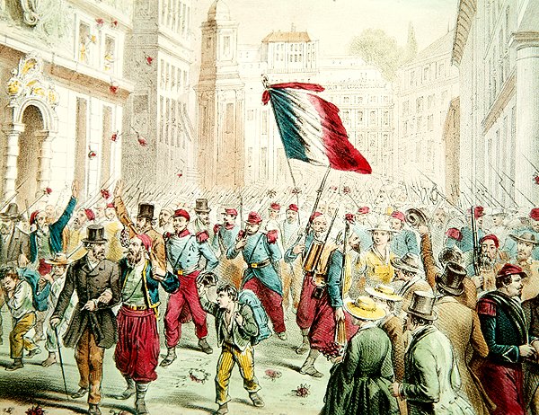 Franskmennene kom inn i Genova i 1859 (fargegravering) av French School