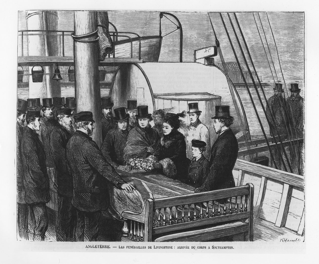 The Funeral of David Livingstone: Ankomst av liket hans i Southampton av French School