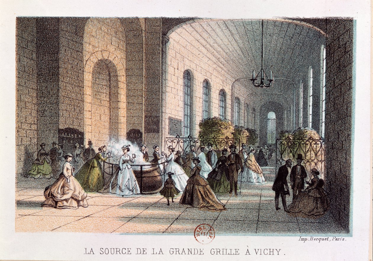 Grande Grille vannkilde ved Vichy, midten av 1800-tallet av French School