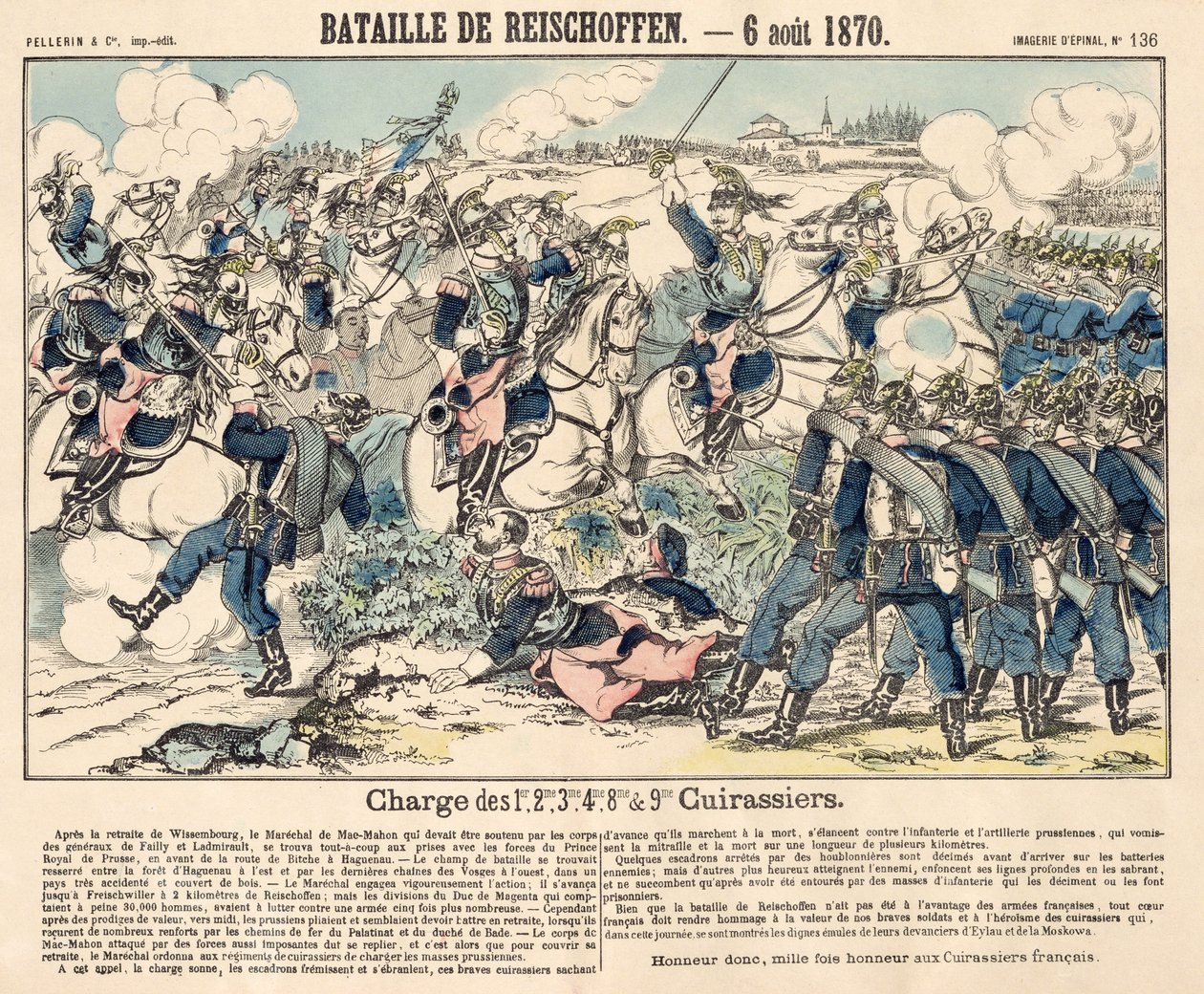 Det franske kavaleriets heroiske anklage under slaget ved Reichshoffen, 6. august 1870 av French School