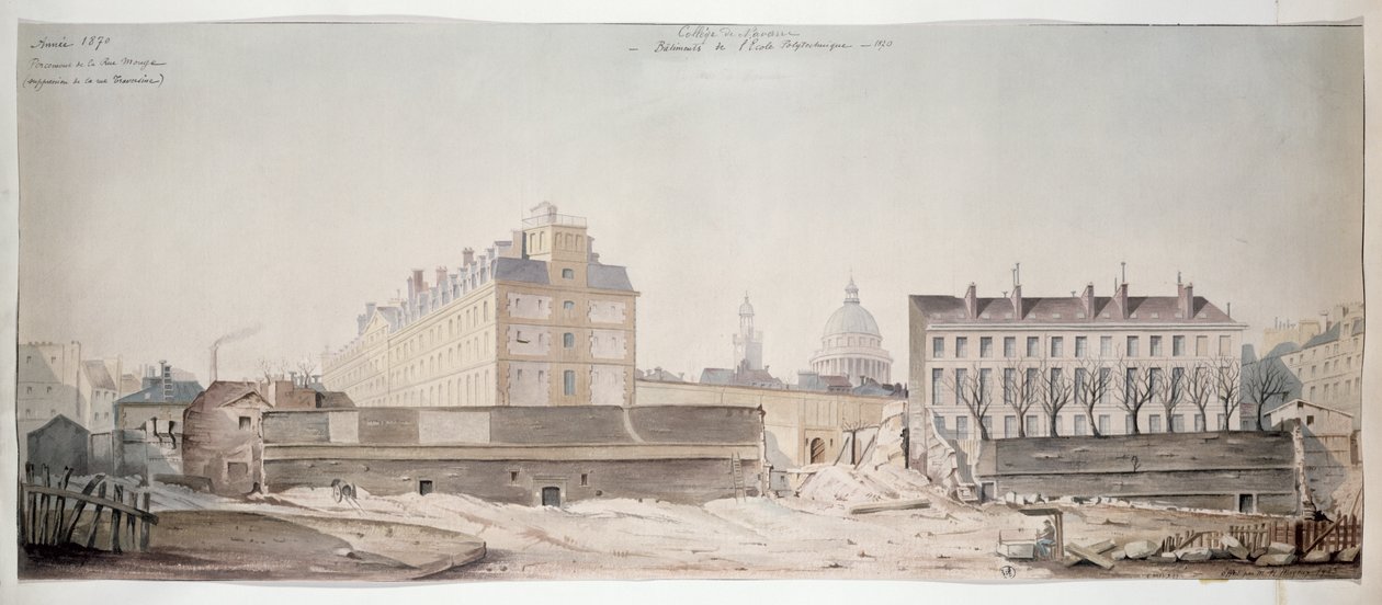 Hullet i Rue Monge, College of Navarre og Polytechnic School of Paris, 1870 av French School