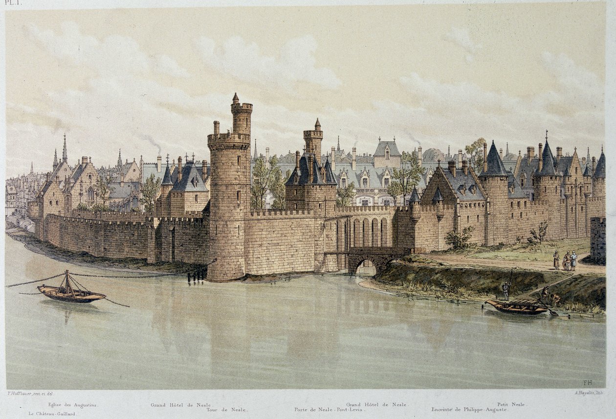 The Hotel and the Tower of Nesles i 1380 - i "Paris gjennom tidene", sent på 1800-tallet av French School