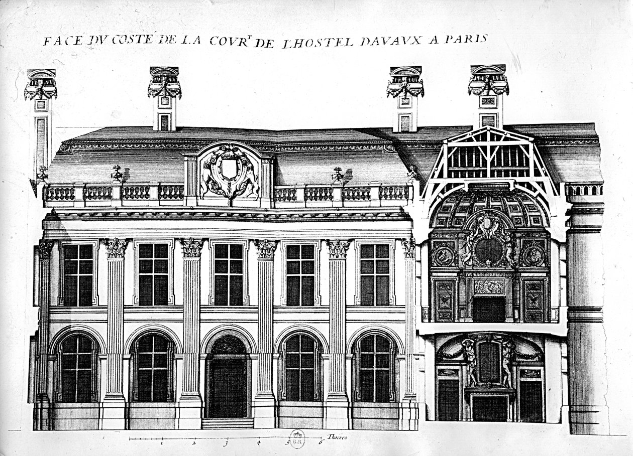 Hotel dAvaux, rue du Temple, Paris av French School