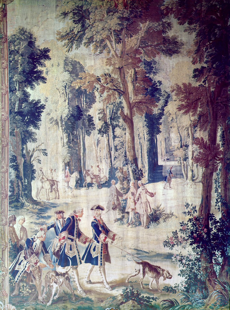 The Hunt of Louis XV, billedvev, midten av 1700-tallet (teppe) av French School