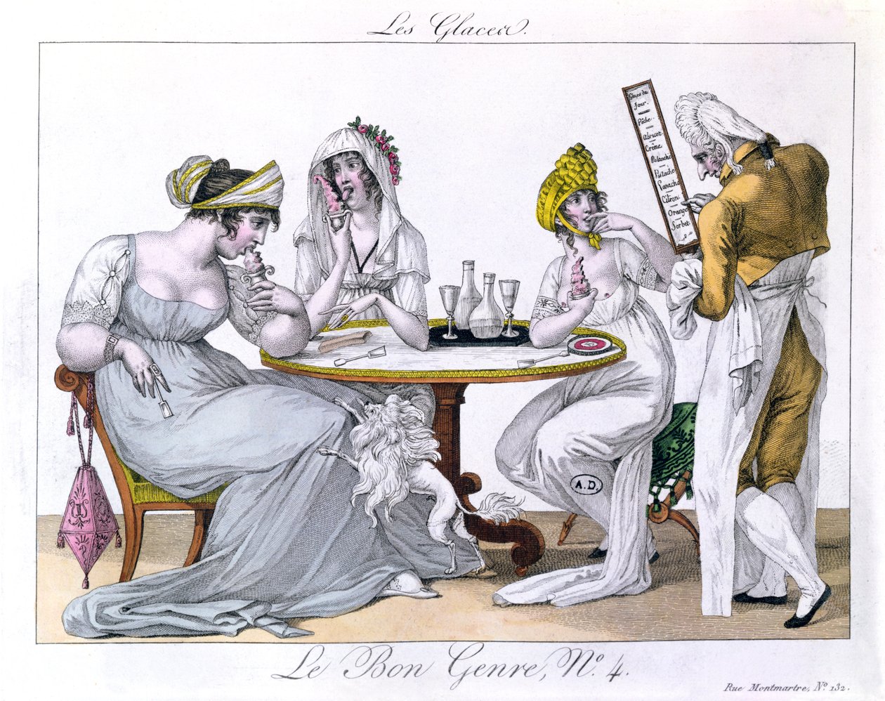 The Ice Cream, plate 4 fra Le Bon Genre, Paris, 1827 av French School