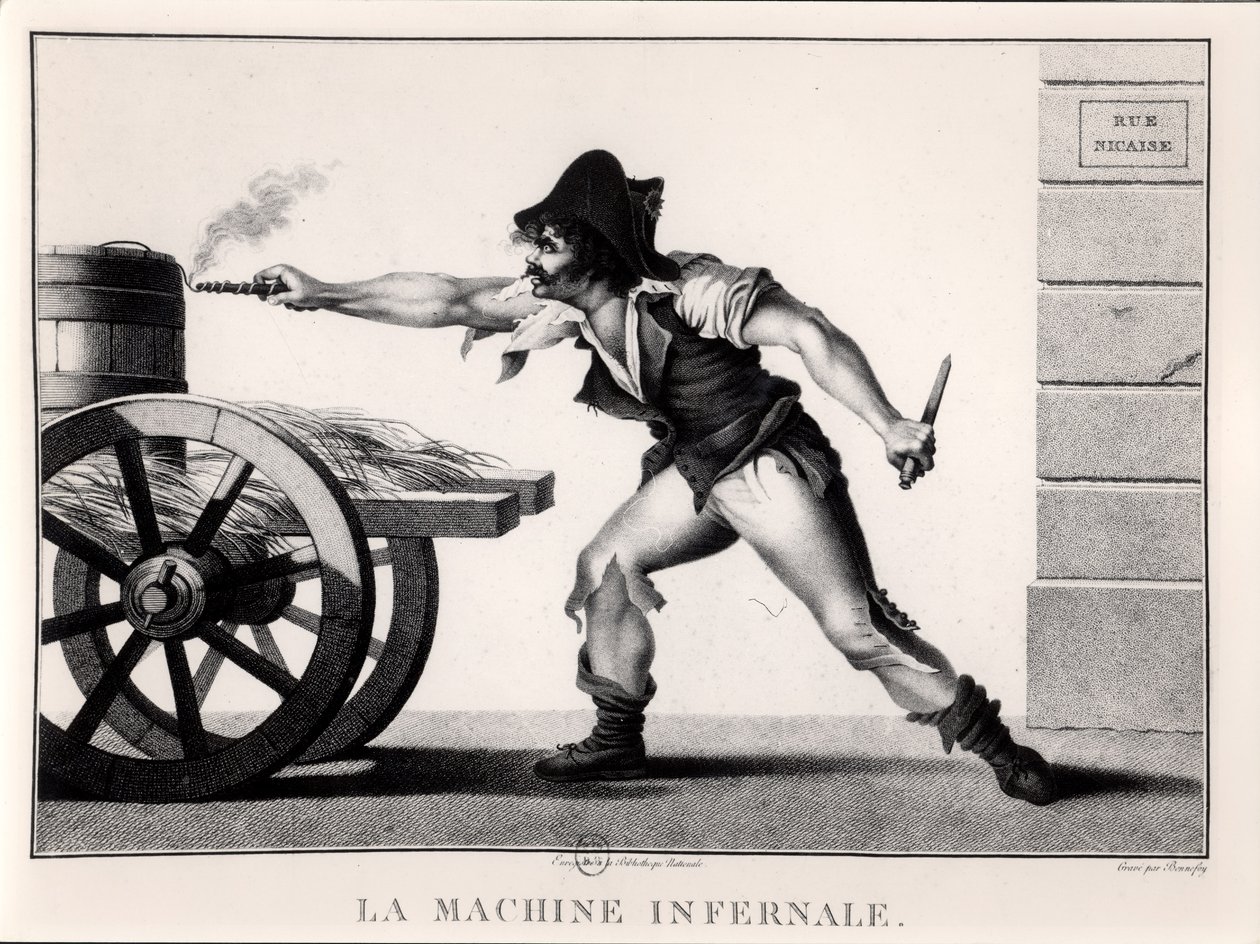 The Infernal Machine, rue Saint-Nicaise, Paris, 24. desember 1800 av French School