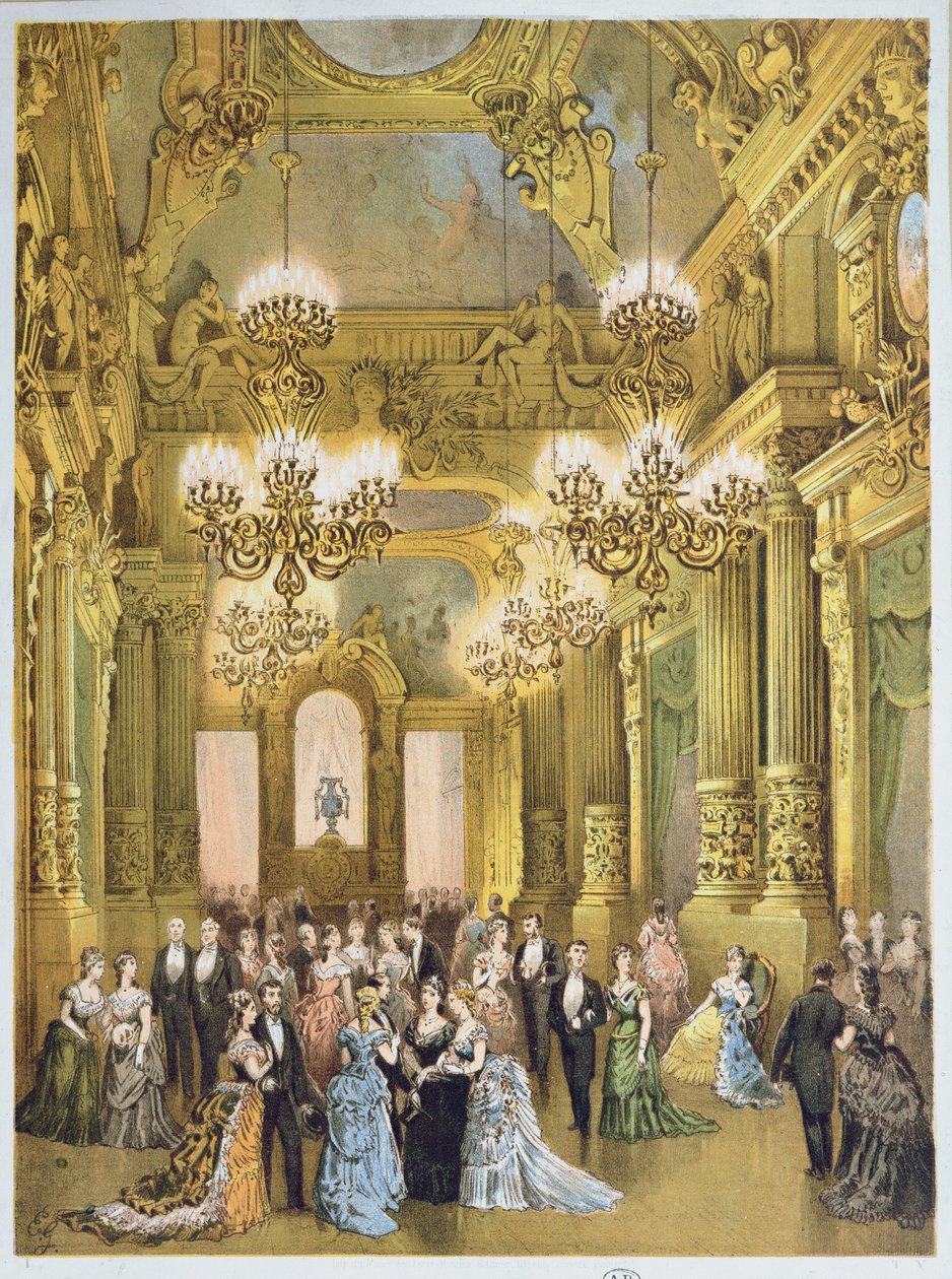 Intervallet på Opera Garnier. ca. 1875 av French School